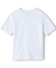 Детская школьная форма, базовая футболка с короткими рукавами для мальчиков Lands&apos; End