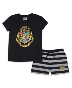 Детский пижамный комплект для сна с гербом Хогвартса для девочек «Волшебный мир» Harry Potter