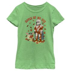 Детская футболка «Звёздные войны: мандалорец Грогу и Дин Джарин» для девочек «Осенние листья — зеница моего глаза» Disney Lucasfilm