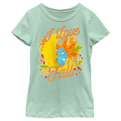 Детская футболка «Медвежонок перед сном» для девочек «I Love Fall» Care Bears