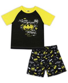 Пижамы с Бэтменом для маленьких мальчиков, готовый к действию детский пижамный комплект из 2 предметов DC Comics