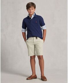 Шорты прямого кроя из эластичного твила Big Boys Polo Ralph Lauren