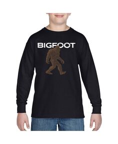 Bigfoot — детская футболка с длинными рукавами и надписью Word Art для мальчиков LA Pop Art