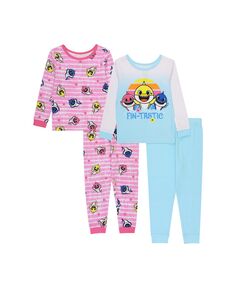 Комплект футболки и пижамы для маленьких девочек, 4 предмета Baby Shark