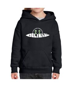 Believe UFO — толстовка с капюшоном для девочек с надписью Word Art LA Pop Art