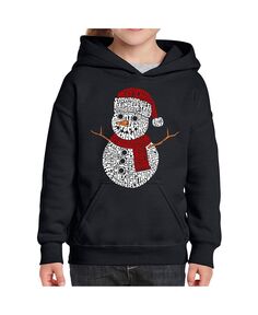 Рождественский снеговик — толстовка с капюшоном для девочек с рисунком Word Art LA Pop Art