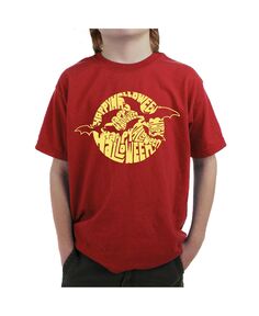 Детская футболка с надписью для мальчика - «Хэллоуинские летучие мыши» LA Pop Art