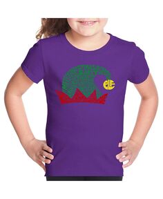 Рождественская шляпа эльфа — детская футболка с рисунком для девочек LA Pop Art