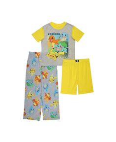 Футболка, шорты и пижама для маленьких мальчиков, комплект из 3 предметов Pokemon Pokémon