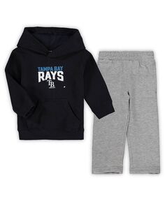 Комплект из флисовой толстовки и брюк с расклешенной веерной юбкой Tampa Bay Rays для мальчиков темно-синего, серого цвета с меланжевым отливом Tampa Bay Rays Outerstuff