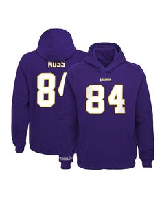 Черная толстовка с капюшоном из флиса с именем и номером игрока Big Boys Randy Moss Minnesota Vikings Mitchell &amp; Ness