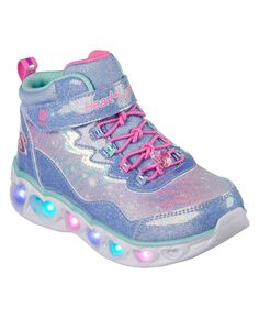 Нескользящие кроссовки Little Girls с подсветкой в ​​виде сердечек от Finish Line Skechers