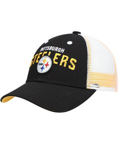 Черно-белая кепка Pittsburgh Steelers Core с сетчатой ​​застежкой на спине для мальчиков и девочек дошкольного возраста Snapback Outerstuff