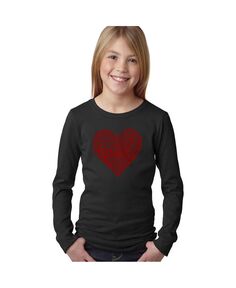 Child Love Yourself — футболка с длинными рукавами и надписью Word Art для девочек LA Pop Art