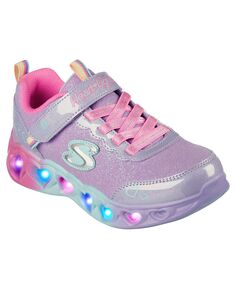 Little Girls Heart Lights — красочные повседневные кроссовки Joy Stay-Put с подсветкой от Finish Line Skechers