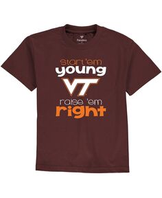Футболка Maroon Virginia Tech Hokies Start Em Young для мальчиков и девочек с логотипом для малышей Fanatics