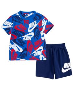 Футболка и шорты Futura Toss для малышей, комплект из 2 предметов Nike
