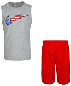 Шорты и футболка Little Boys Swoosh Play, комплект из 2 предметов Nike