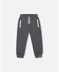 Флисовые спортивные штаны для мальчиков с карманами на молнии, темно-серые - для малышей | для детей Deux par Deux