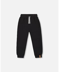 Флисовые спортивные штаны с карманами для мальчика, черные - для малышей|Детей Deux par Deux
