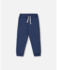 Флисовые спортивные штаны для мальчиков цвета индиго, синие - для малышей|детей Deux par Deux