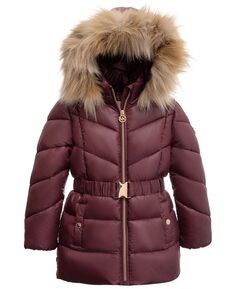 Тяжелая куртка с поясом для малышей и маленьких девочек Michael Kors