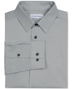 Рубашка приталенного кроя из однотонного эластичного поплина для больших мальчиков Calvin Klein