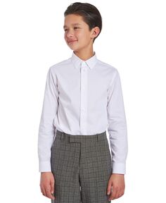 Рубашка приталенного кроя из однотонного эластичного поплина для больших мальчиков Calvin Klein