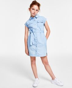 Платье-рубашка из шамбре для больших девочек Calvin Klein