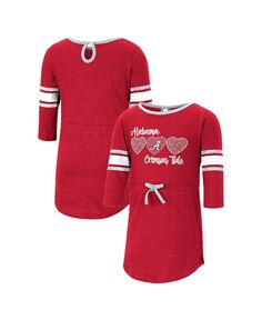 Платье в полоску с короткими рукавами и короткими рукавами для маленьких девочек Crimson Alabama Crimson Tide Colosseum