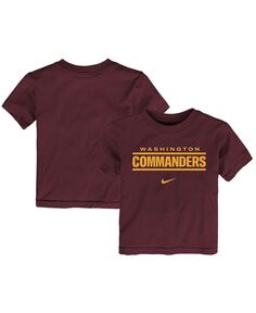 Бордовая футболка с надписью Washington Commanders для мальчиков и девочек дошкольного возраста Nike