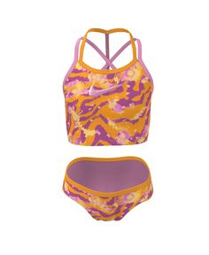 Купальник Midkini с Т-образной перекрещенной спиной и акварельной краской для больших девочек, комплект из 2 предметов Nike