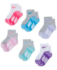 Носки с несколькими логотипами для маленьких мальчиков и девочек, упаковка из 6 шт. Nike