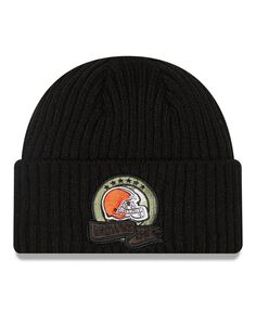 Черная вязаная шапка Salute To Service для мальчиков Youth Boys Cleveland Browns 2022 New Era