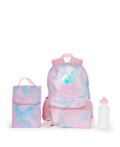 Рюкзак Tie Dye для маленьких и больших девочек с пайетками, набор из 6 предметов InMocean