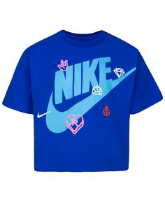 Свободная футболка с короткими рукавами Little Girls Love Icon Nike