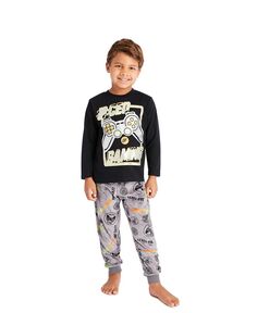 Пижамный комплект из 2 предметов для мальчиков и девочек, пижамный комплект, топ с длинными рукавами и длинные брюки с манжетами, пижамный комплект Jellifish Kids