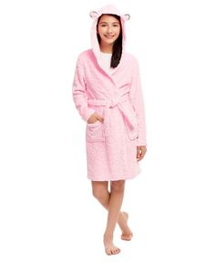 Плюшевый банный халат для маленьких девочек, фланелевый флисовый халат с капюшоном, детская одежда для сна Jellifish Kids