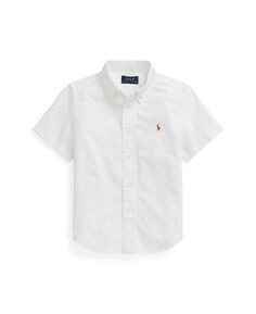 Хлопковая оксфордская рубашка с короткими рукавами для маленьких мальчиков Polo Ralph Lauren