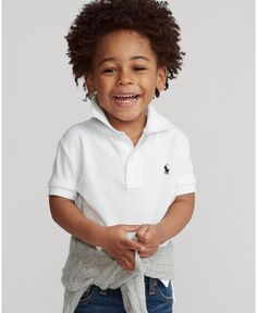 Рубашка-поло из хлопковой сетки для малышей и маленьких мальчиков Polo Ralph Lauren