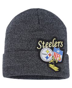 Черная вязаная шапка с логотипом и манжетами для юношей Pittsburgh Steelers XL Mitchell &amp; Ness