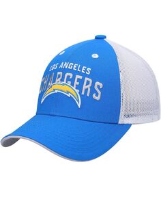 Молодёжная кепка для мальчиков Пудрово-синий и белый Los Angeles Chargers Core Lockup Trucker Snapback Outerstuff