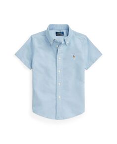 Хлопковая оксфордская рубашка с короткими рукавами для малышей и маленьких мальчиков Polo Ralph Lauren