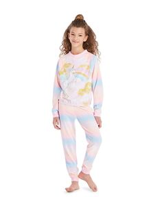 Пижамный комплект из двух предметов для девочек: детская одежда для сна, пижамный комплект с длинными рукавами и длинными брюками Jellifish Kids