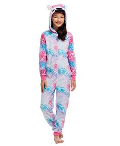Плюшевый фланелевый флисовый комбинезон для сна для девочек с капюшоном в виде животного, огнестойкий, без стопы, детская пижама с половинной молнией Jellifish Kids