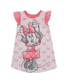 Ночная рубашка с короткими рукавами для маленьких девочек в общежитии Minnie Mouse