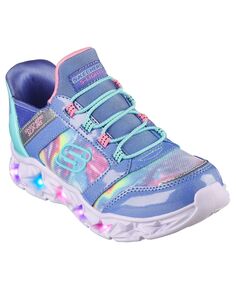 Слипоны для маленьких девочек - Galaxy Lights - повседневные светящиеся кроссовки Tie-Dye Takeoff от Finish Line Skechers