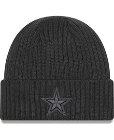 Классическая вязаная шапка Dallas Cowboys Core для мальчиков и девочек графитового цвета с манжетами для малышей New Era