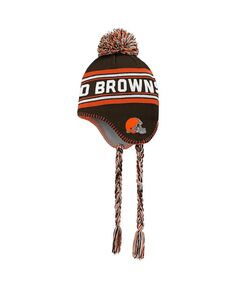 Коричневая, оранжевая молодежная вязаная шапка Cleveland Browns с кисточками и помпоном для мальчиков Outerstuff