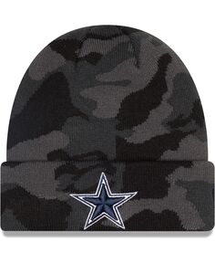 Черная ковбойская шапка Dallas Cowboys для мальчиков и девочек с камуфляжными манжетами и манжетами для малышей New Era